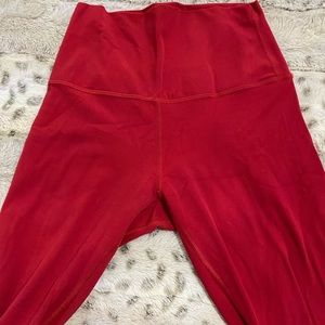 Red lululemon high rise 28” align leggings size 4